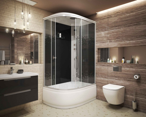 Душевая кабина Niagara Eco 7510R 120х80 асимметричная с крышей ориентация правая - фото 3